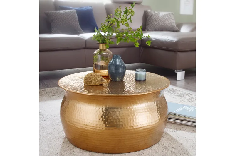 Sohvapöytä Vivie 60 cm Pyöreä - Kulta - Huonekalut - Pöytä & ruokailuryhmä - Sohvapöytä