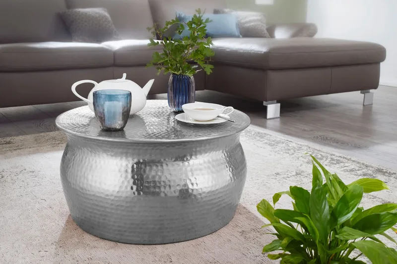Sohvapöytä Vivie 60 cm Pyöreä, Hopea