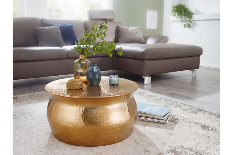 Sohvapöytä Vivie 60 cm Pyöreä, Kulta