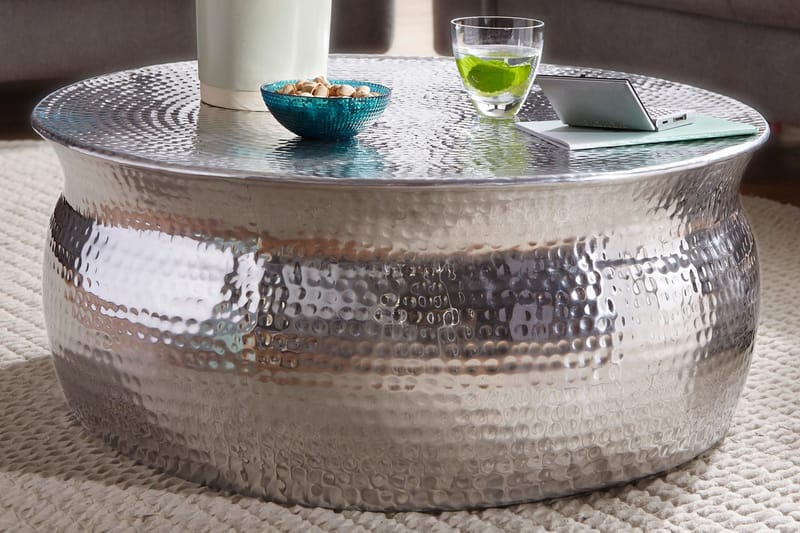 Sohvapöytä Vivie 75 cm Pyöreä - Hopea - Huonekalut - Pöytä & ruokailuryhmä - Sohvapöytä