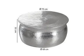 Sohvapöytä Vivie 75 cm Pyöreä - Hopea - Huonekalut - Pöytä & ruokailuryhmä - Sohvapöytä
