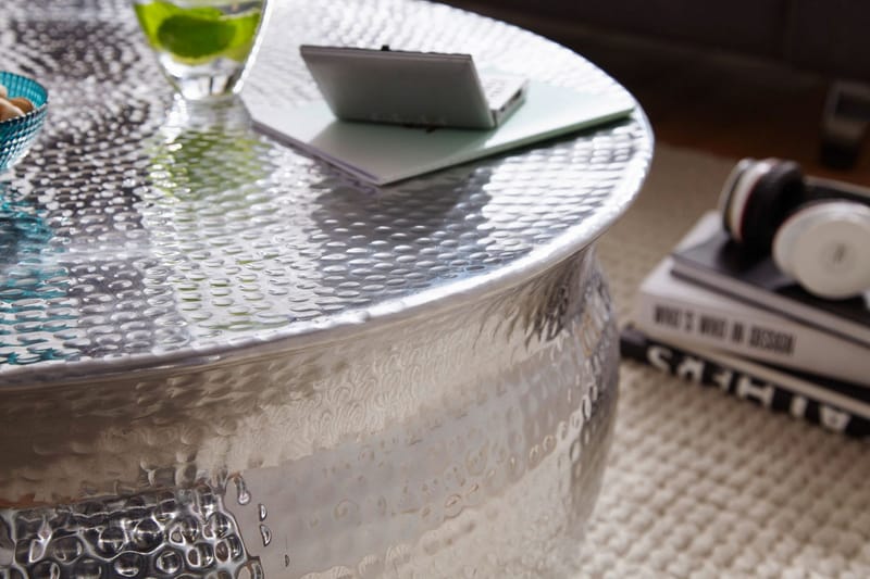 Sohvapöytä Vivie 75 cm Pyöreä - Hopea - Huonekalut - Pöytä & ruokailuryhmä - Sohvapöytä