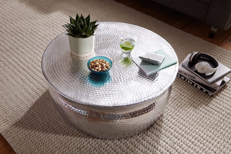 Sohvapöytä Vivie 75 cm Pyöreä - Hopea - Huonekalut - Pöytä & ruokailuryhmä - Sohvapöytä