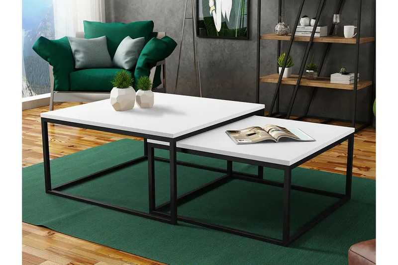 Sohvapöytä Wardner 76 cm - Valkoinen - Huonekalut - Pöytä & ruokailuryhmä - Sohvapöytä