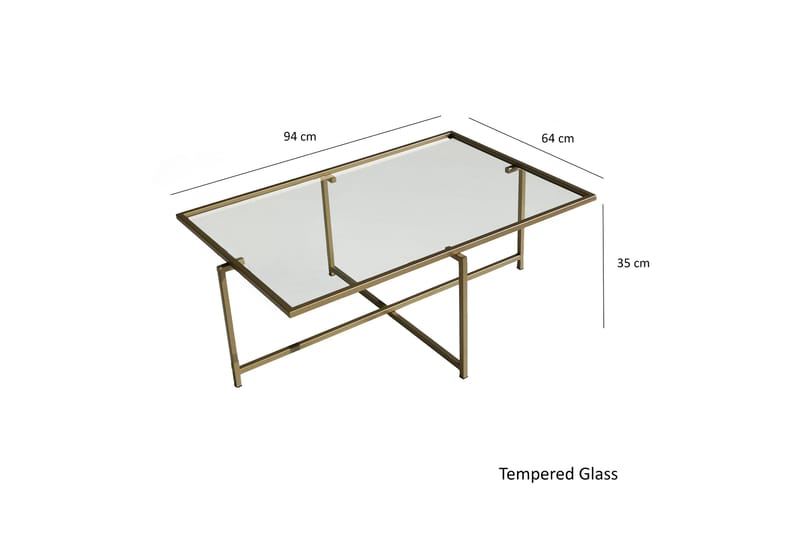 Sohvapöytä Wifst 94x35x94 cm - Kulta - Sohvapöytä