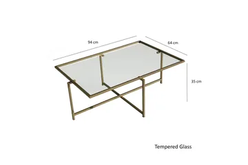 Sohvapöytä Wifst 94x35x94 cm - Kulta - Huonekalut - Pöytä & ruokailuryhmä - Sohvapöytä