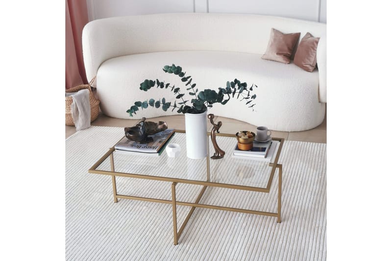 Sohvapöytä Wifst 94x35x94 cm - Kulta - Huonekalut - Pöytä & ruokailuryhmä - Sohvapöytä