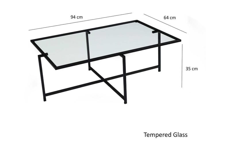 Sohvapöytä Wifst 94x35x94 cm - Musta - Sohvapöytä