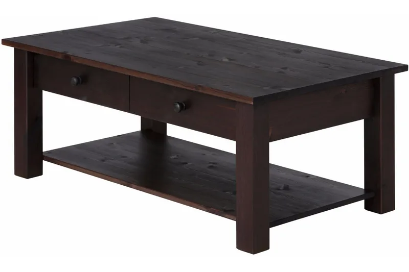 Sohvapöytä Yamina 100 cm Säilytyksellä 2 laatikkoa+Hylly - Musta - Huonekalut - Pöytä & ruokailuryhmä - Sohvapöytä