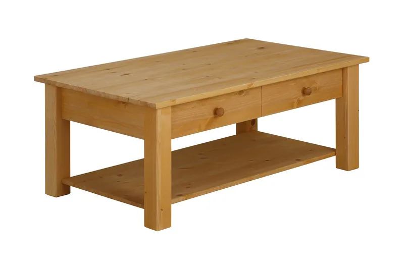 Sohvapöytä Yamina 100 cm Säilytyksellä 2 laatikkoa+Hylly, Ruskea