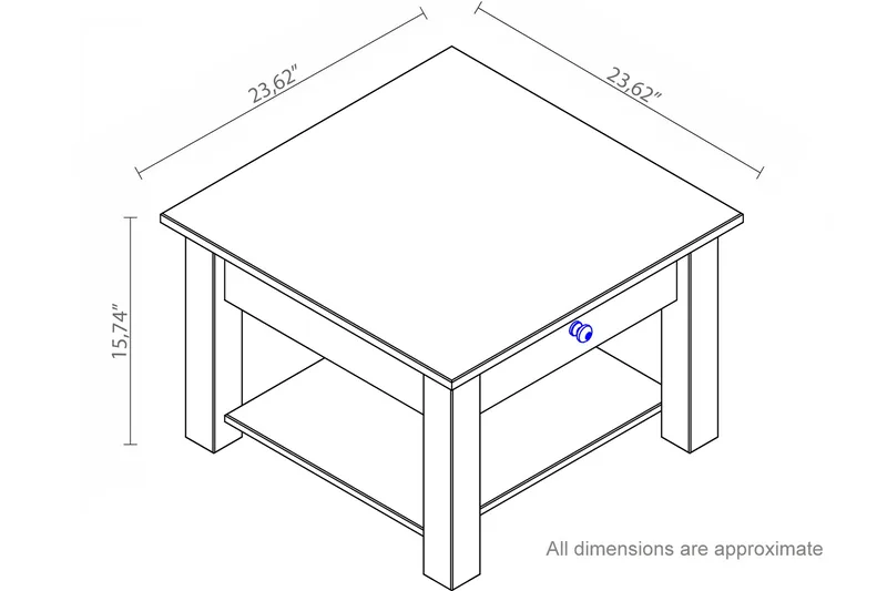 Sohvapöytä Yamina 60 cm - Musta - Huonekalut - Pöytä & ruokailuryhmä - Sohvapöytä