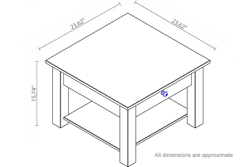 Sohvapöytä Yamina 60 cm - Musta - Sohvapöytä