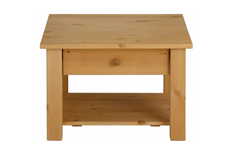 Sohvapöytä Yamina 60 cm Säilytyksellä Laatikko+Hylly, Ruskea