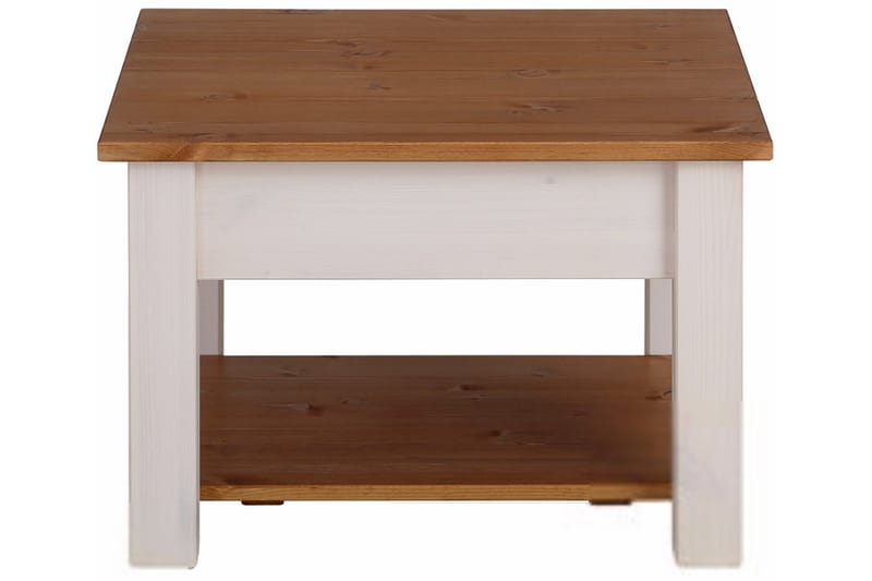 Sohvapöytä Yamina 60 cm Säilytyksellä Laatikko+Hylly - Valkoinen/Ruskea - Huonekalut - Pöytä & ruokailuryhmä - Sohvapöytä