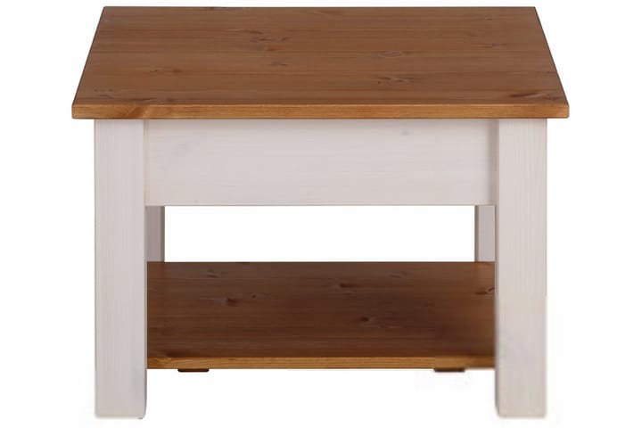 Sohvapöytä Yamina 60 cm Säilytyksellä Laatikko+Hylly - Valkoinen/Ruskea - Sohvapöytä