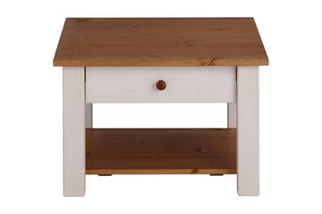 Sohvapöytä Yamina 60 cm Säilytyksellä Laatikko+Hylly - Valkoinen/Ruskea - Huonekalut - Pöytä & ruokailuryhmä - Sohvapöytä - Sohvapöytä säilytystilalla