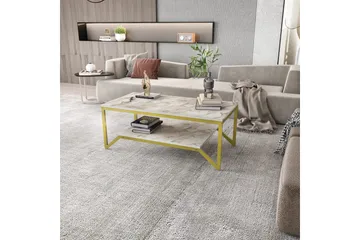 Sohvapöytä Zakkum 60x45,8x120 cm - Kulta/Valkoinen - Huonekalut - Pöytä & ruokailuryhmä - Sohvapöytä