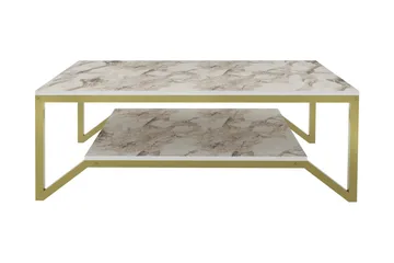 Sohvapöytä Zakkum 60x45,8x120 cm - Kulta/Valkoinen - Huonekalut - Pöytä & ruokailuryhmä - Sohvapöytä