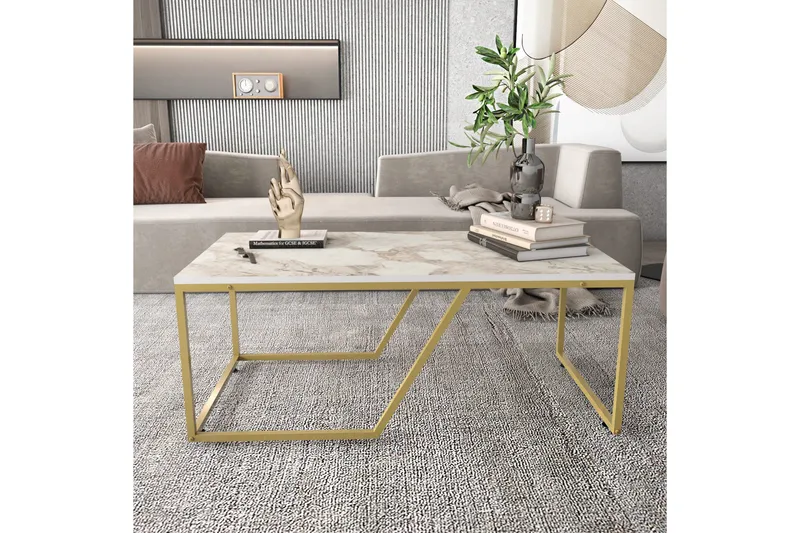 Sohvapöytä Zakkum 60x48x120 cm - Valkoinen - Huonekalut - Pöytä & ruokailuryhmä - Sohvapöytä