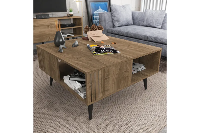 Sohvapöytä Zakkum 89,6x46,5x89,6 cm - Ruskea - Huonekalut - Pöytä & ruokailuryhmä - Sohvapöytä