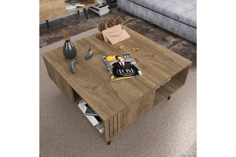 Sohvapöytä Zakkum 89,6x46,5x89,6 cm - Ruskea - Huonekalut - Pöytä & ruokailuryhmä - Sohvapöytä