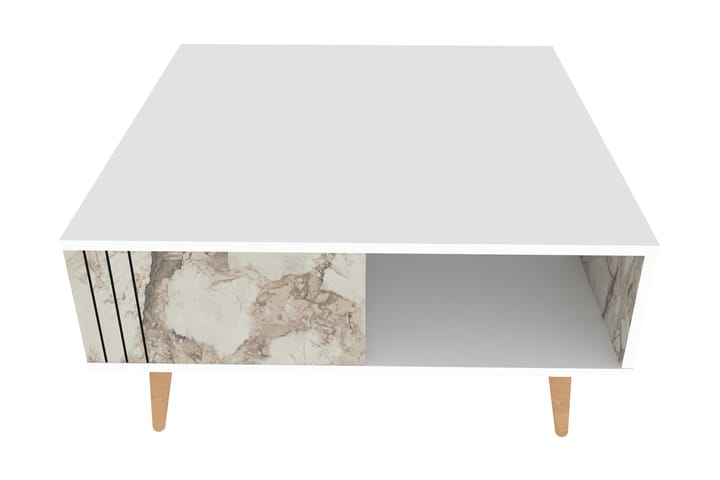 Sohvapöytä Zakkum 89,6x46,5x89,6 cm - Valkoinen - Sohvapöytä
