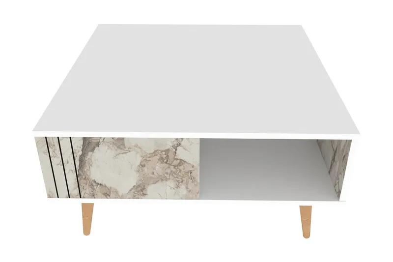 Sohvapöytä Zakkum 89,6x46,5x89,6 cm, Valkoinen