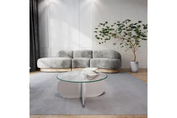 Sohvapöytä Zalumi 75x35x75 cm Pyöreä - Valkoinen - Huonekalut - Pöytä & ruokailuryhmä - Sohvapöytä
