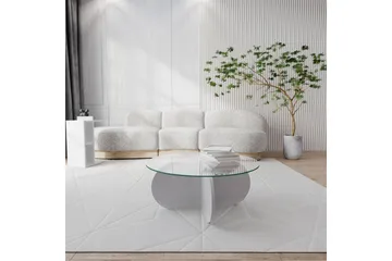 Sohvapöytä Zalumi 75x35x75 cm Pyöreä - Valkoinen - Huonekalut - Pöytä & ruokailuryhmä - Sohvapöytä