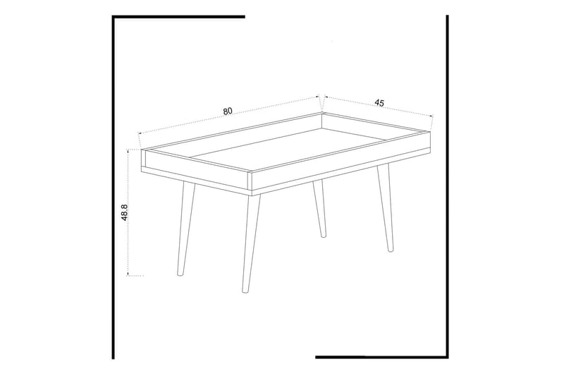 Sohvapöytä Zonata 80 cm - Valkoinen/Luonnonväri - Sohvapöytä