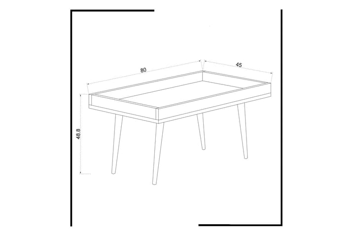 Sohvapöytä Zonata 80 cm - Valkoinen/Luonnonväri - Sohvapöytä