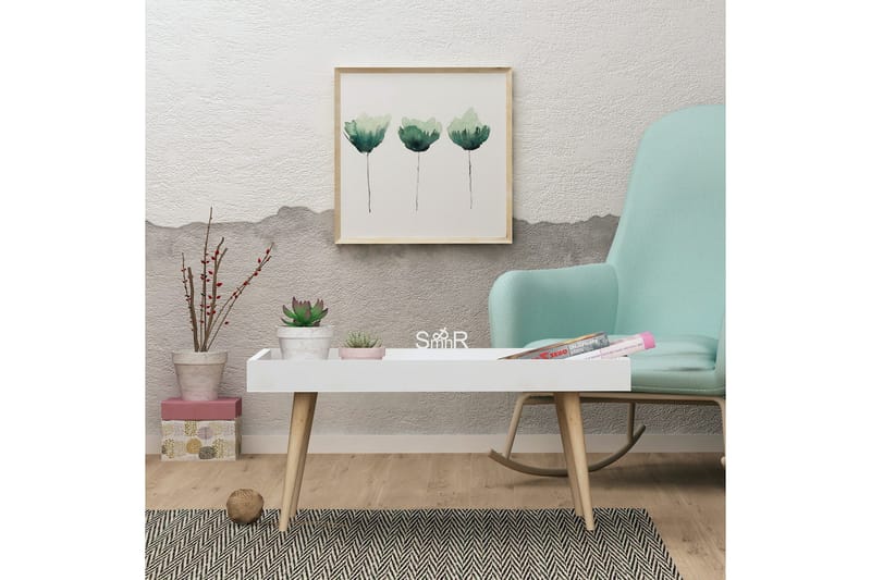 Sohvapöytä Zonata 80 cm - Valkoinen/Luonnonväri - Huonekalut - Pöytä & ruokailuryhmä - Sohvapöytä