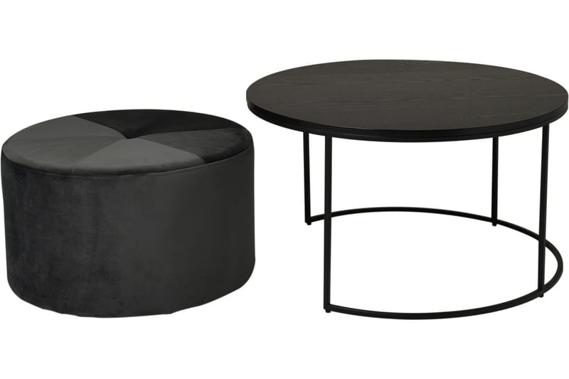 Sohvapöytä Pisana 80 cm Pyöreä rahilla - Musta - Huonekalut - Pöytä & ruokailuryhmä - Sohvapöytä
