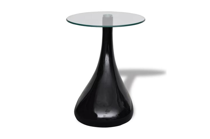 Sohvapöytä pyöreä lasinen pöytälevy Korkeakiilto musta - Musta - Sohvapöytä