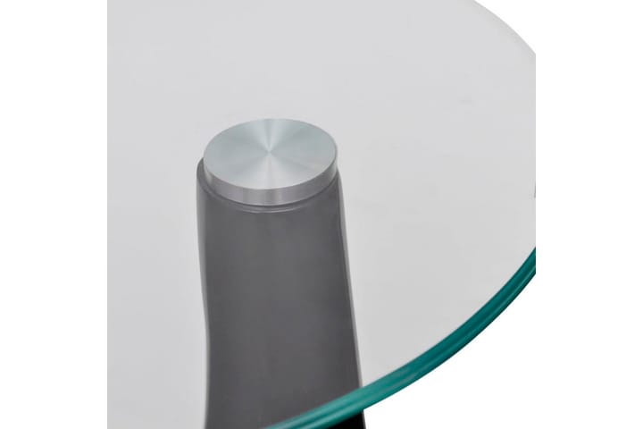 Sohvapöytä pyöreä lasinen pöytälevy Korkeakiilto musta - Musta - Sohvapöytä