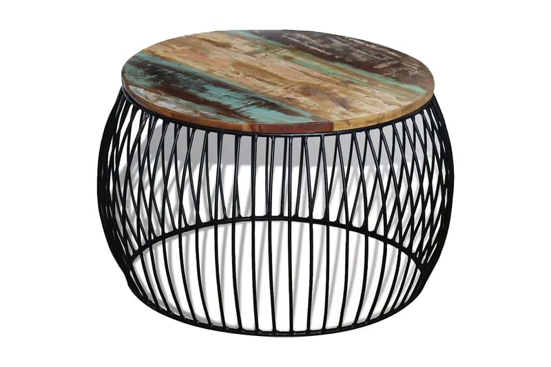 Sohvapöytä pyöreä Uusiokäytetty puu 68x43 cm - Ruskea - Huonekalut - Pöytä & ruokailuryhmä - Sohvapöytä