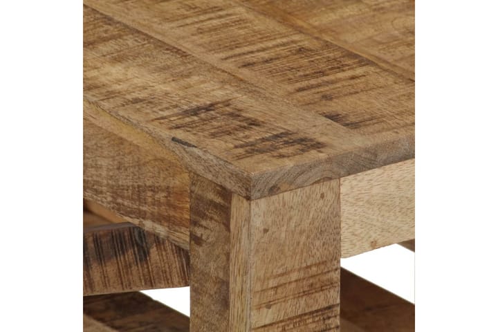 Sohvapöytä pyörillä kiinteä mangopuu 110x50x37 cm - Ruskea - Sohvapöytä