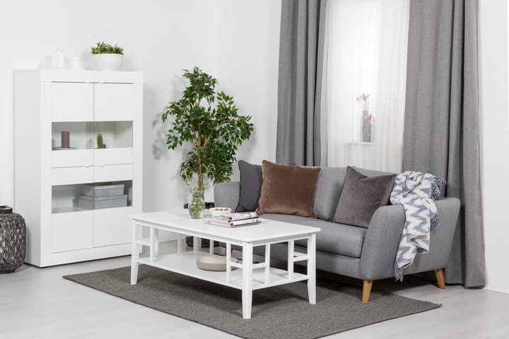 Sohvapöytä Piteå 130 cm Säilytyksellä Hylly Vit - Valkoinen - Sohvapöytä säilytystilalla - Sohvapöytä