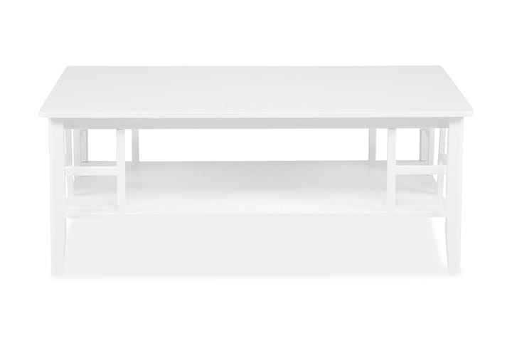 Sohvapöytä Piteå 130 cm Säilytyksellä Hylly Vit - Valkoinen - Sohvapöytä säilytystilalla - Sohvapöytä