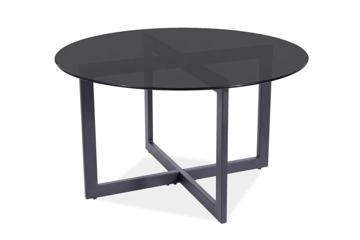Sohvapöytä Pechina 80 cm Pyöreä - Savunvärinen Lasi/Musta - Sohvapöytä