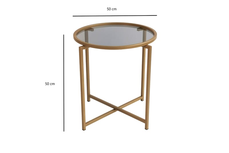 Sohvapöytä Paprendre 50 cm Pyöreä 2-pak - Kulta - Sohvapöytä