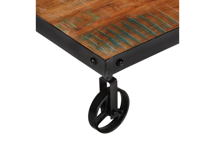 Sohvapöytä pyörillä 100x60x26 cm kierrätetty täyspuu - Ruskea - Sohvapöytä