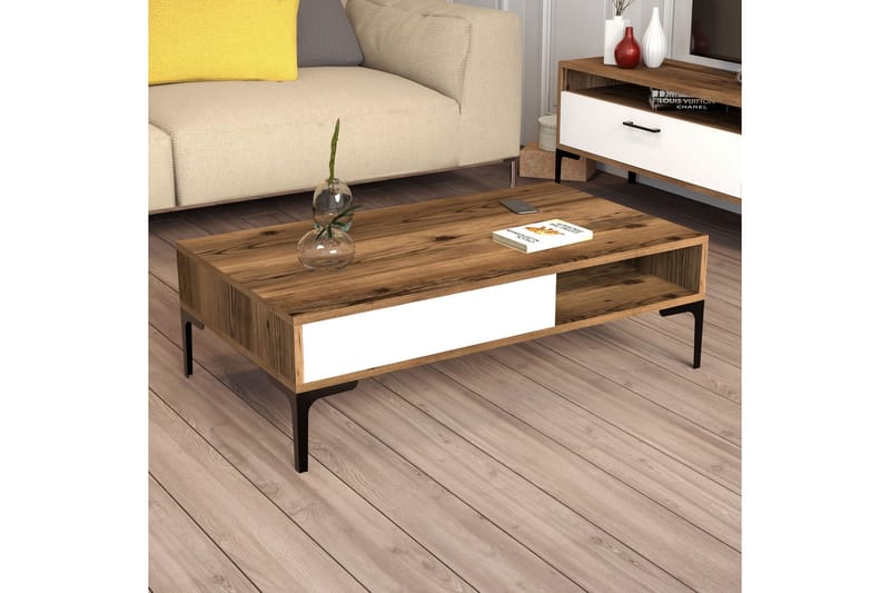 Sohvapöytä Pikach 105x32,6x105 cm - Ruskea - Huonekalut - Pöytä & ruokailuryhmä - Sohvapöytä