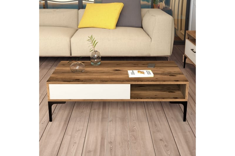 Sohvapöytä Pikach 105x32,6x105 cm - Ruskea - Huonekalut - Pöytä & ruokailuryhmä - Sohvapöytä