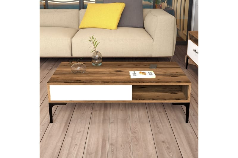 Sohvapöytä Pikach 105x32,6x105 cm - Ruskea - Huonekalut - Pöytä & ruokailuryhmä - Sohvapöytä