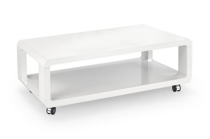 Sohvapöytä Perreira 105 cm Säilytyksellä Hylly pyörillä - Valkoinen - Sohvapöytä