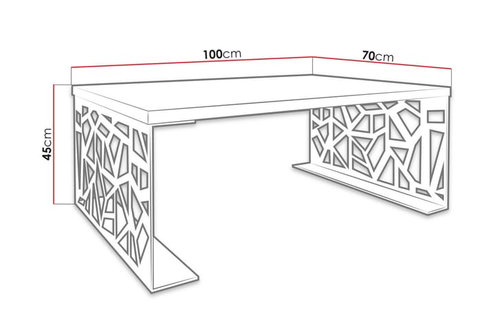 Sohvapöytä Palesta 100 cm - Beige/Musta/Ruskea - Sohvapöytä