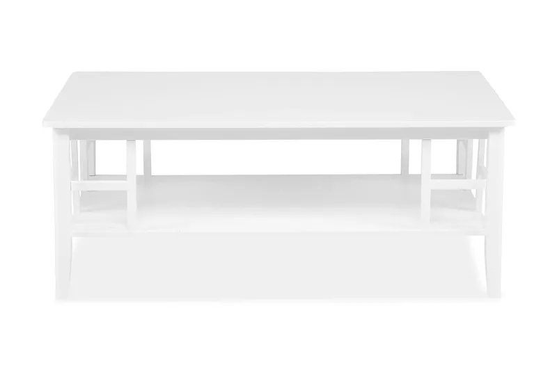 Sohvapöytä Piteå 130 cm Säilytyksellä Hylly Vit, Valkoinen