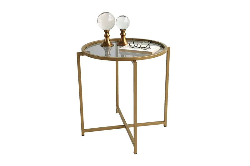 Sohvapöytä Paprendre 50 cm Pyöreä 2-pak - Kulta - Huonekalut - Pöytä & ruokailuryhmä - Sohvapöytä