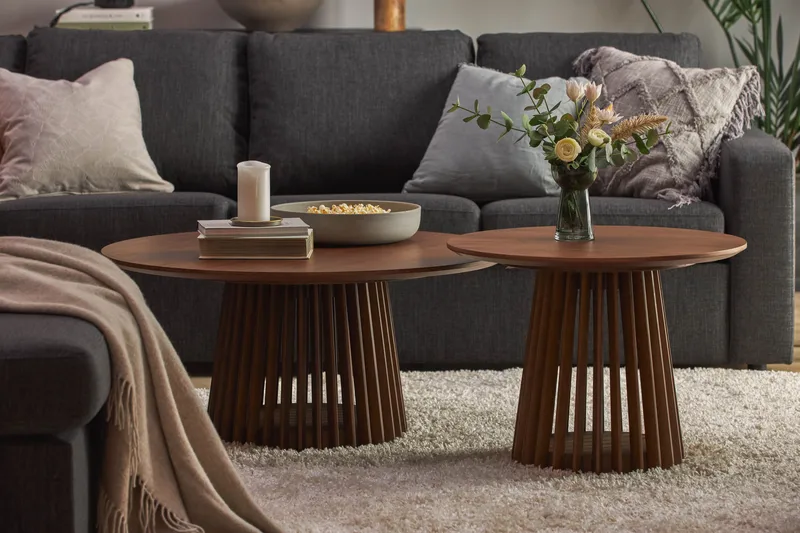 Sohvapöytä Pyöreä 86 cm - Ruskea - Huonekalut - Pöytä & ruokailuryhmä - Sohvapöytä